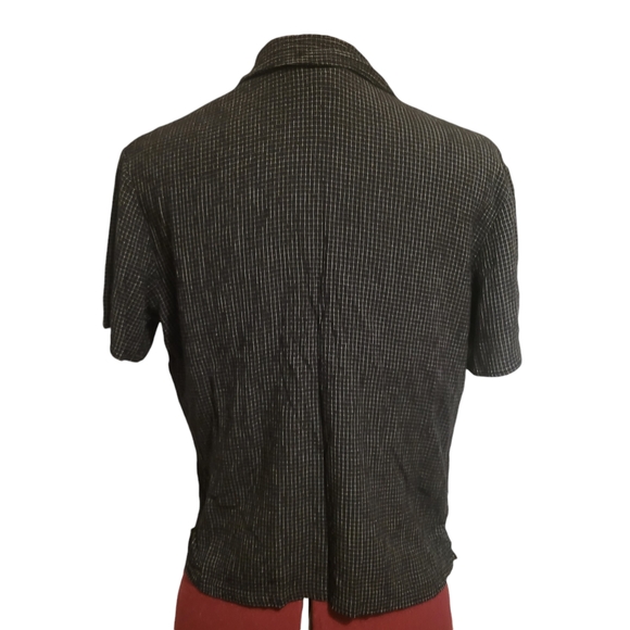 3/$30 Style & Co Black & White Checked Flowy Button Down Blouse T-Shirt, Size 8 - Picture 5 of 9